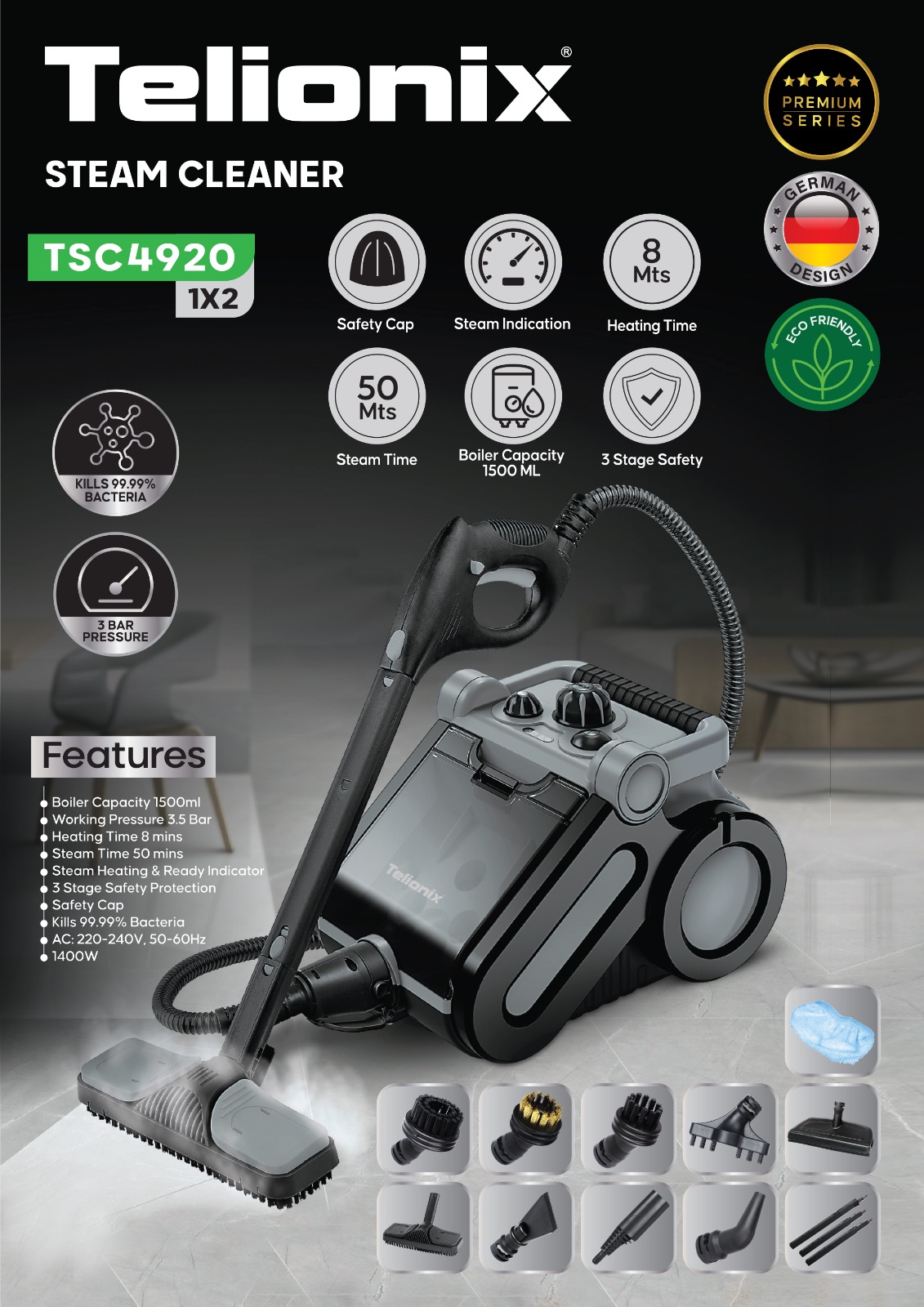 بخارشوی تلیونیکس مدل TSC4920